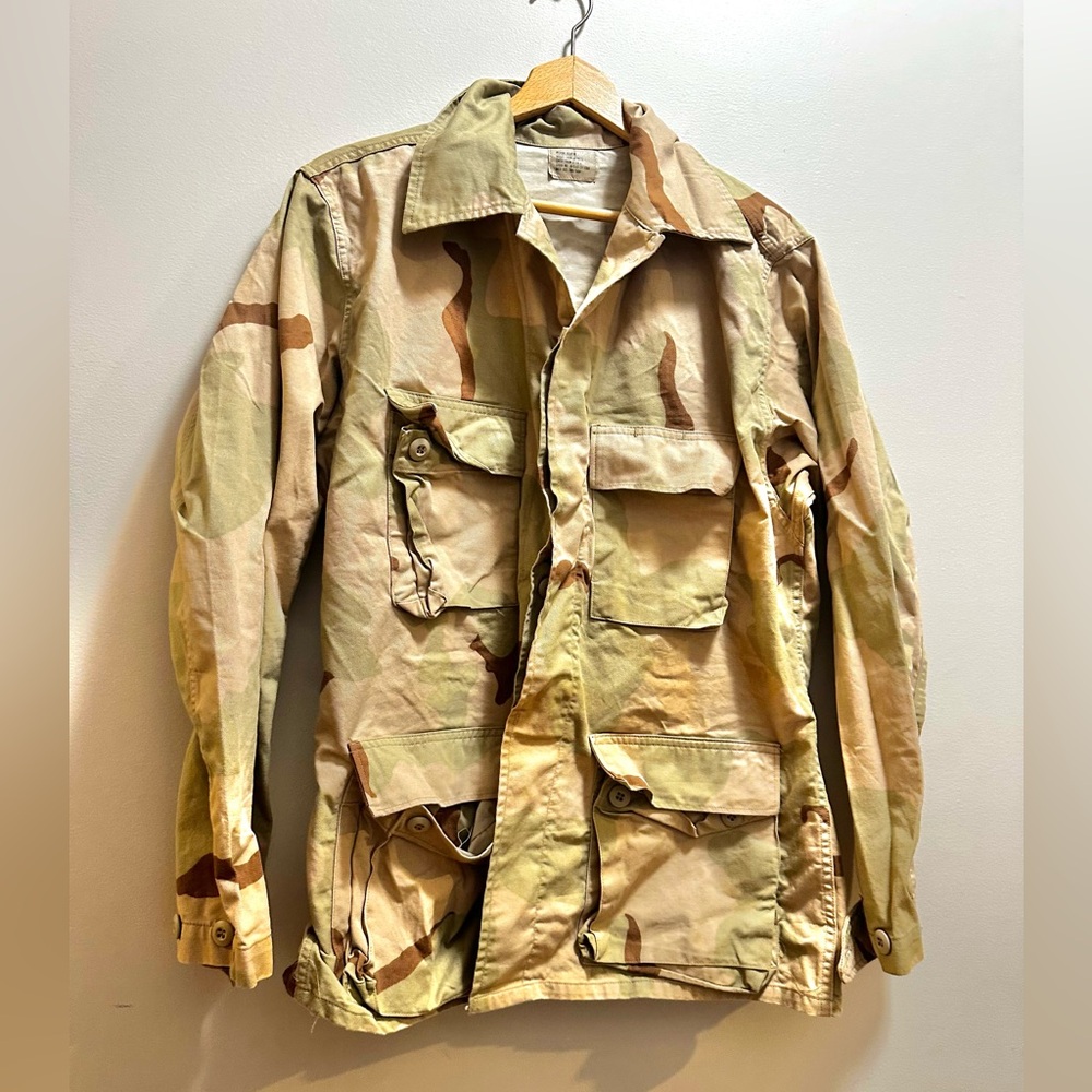 1991 Desert Storm Early DOD Issue Army DCU Camouflage NYCO Shirt Combat Coat SzM